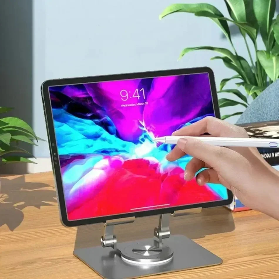 Tablet Stand Aluminum Tablet Holder for Desk with Adjustable 360° Swivel Bracket for iPad Pro Air Mini Galaxy Tab for 4.7''-13"