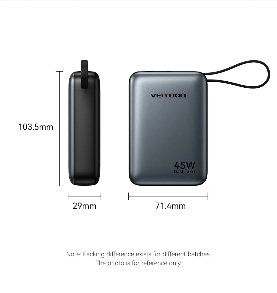 Vention CCC 45W 20000mAh Power Bank Fast Charging Portable Charger for Xiaomi iPhone Pro Max Samsung Galaxy Battery 3C Powerbank