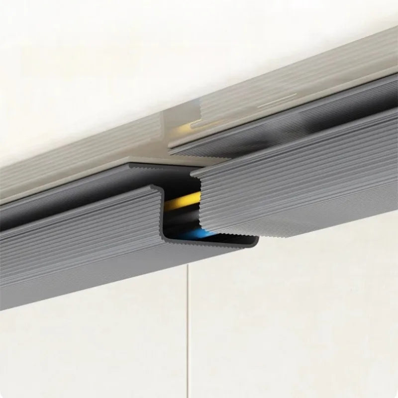 Self adhesive Under Desk Cable Management Tray PVC Power wire hider Strip Cord Holder No Drilling wire Organizer Cable Raceway