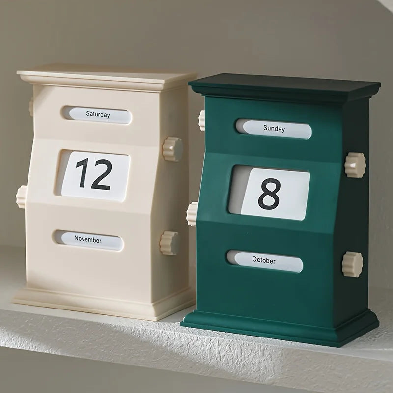 Ins Style Creative Adjustable Perpetual Calendar Desk Decor Office Desktop Ornament Monthly Calendar