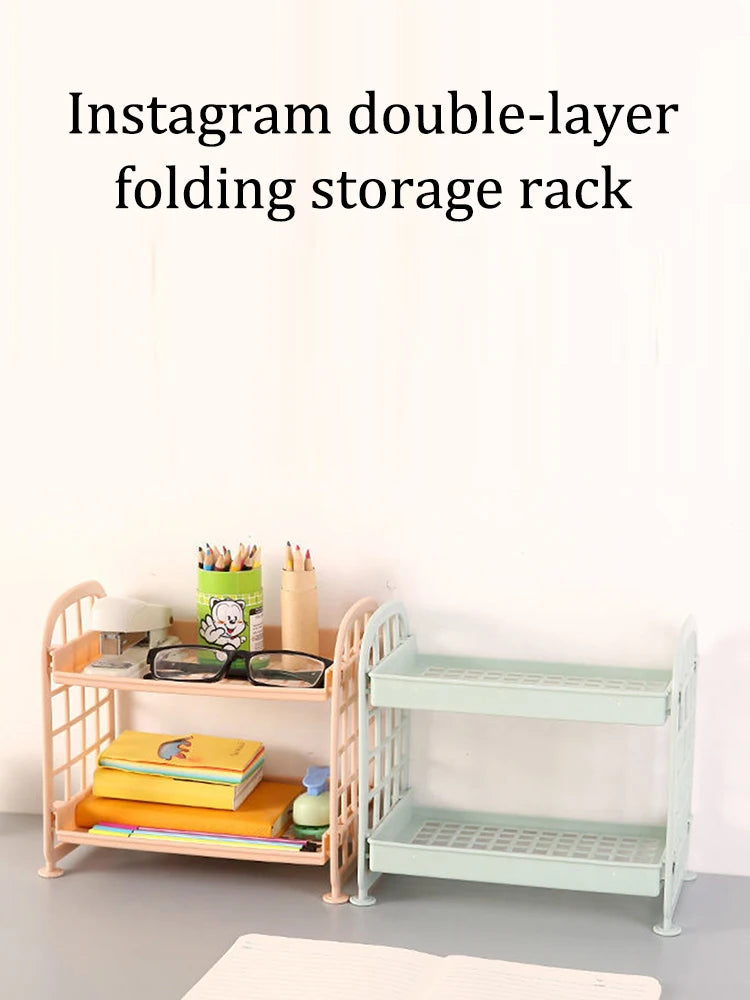 High Appearance Horizontal Desktop Storage Shelf Simple Multi-storey Dormitory Storage Shelf Computer Office Available