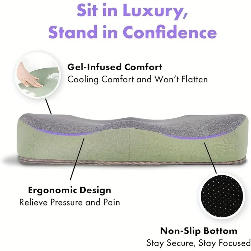 【Ergonomic Office Seat Cushion】3-Zone Memory Foam Lumbar Support Pillow Breathable Posture Corrector for Car Office Wheelchair
