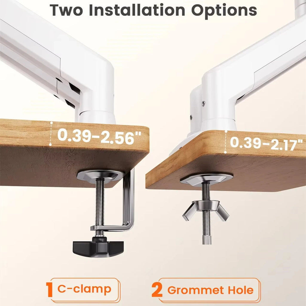 Adjustable Dual Monitor Stand for 13 to 32 Inch Screens with 180° Swivel Tilt 360° Rotation - Home Office Computer Monitor Mount