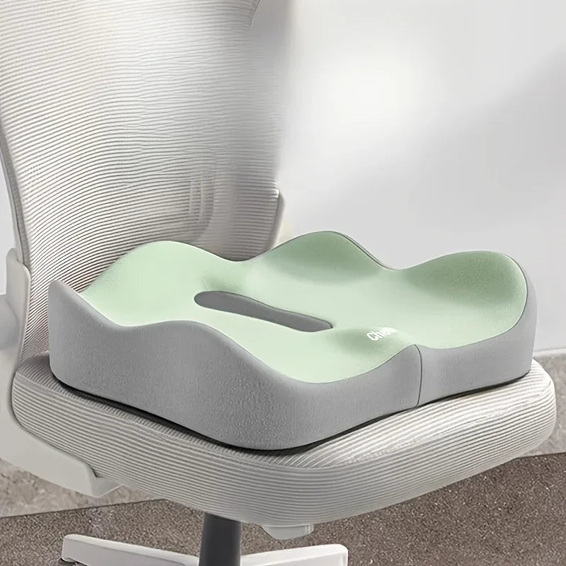【Ergonomic Office Seat Cushion】3-Zone Memory Foam Lumbar Support Pillow Breathable Posture Corrector for Car Office Wheelchair