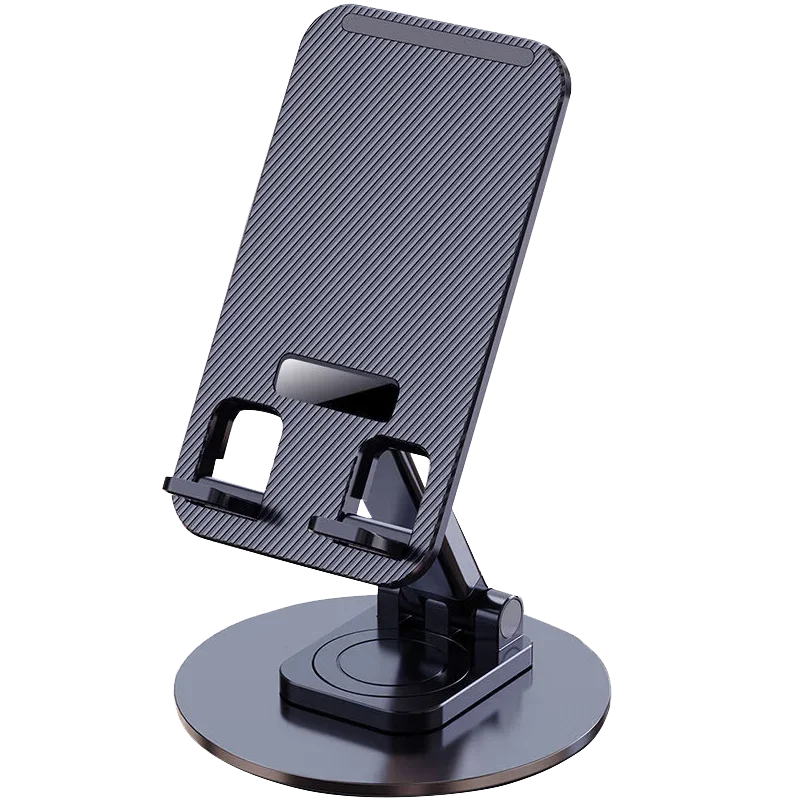 Universal Phone Stand On Desk 360° Rotating Multi-Angle Non-Slip Metal Base Foldable Desktop Holder For iPhone Xiaomi Samsung