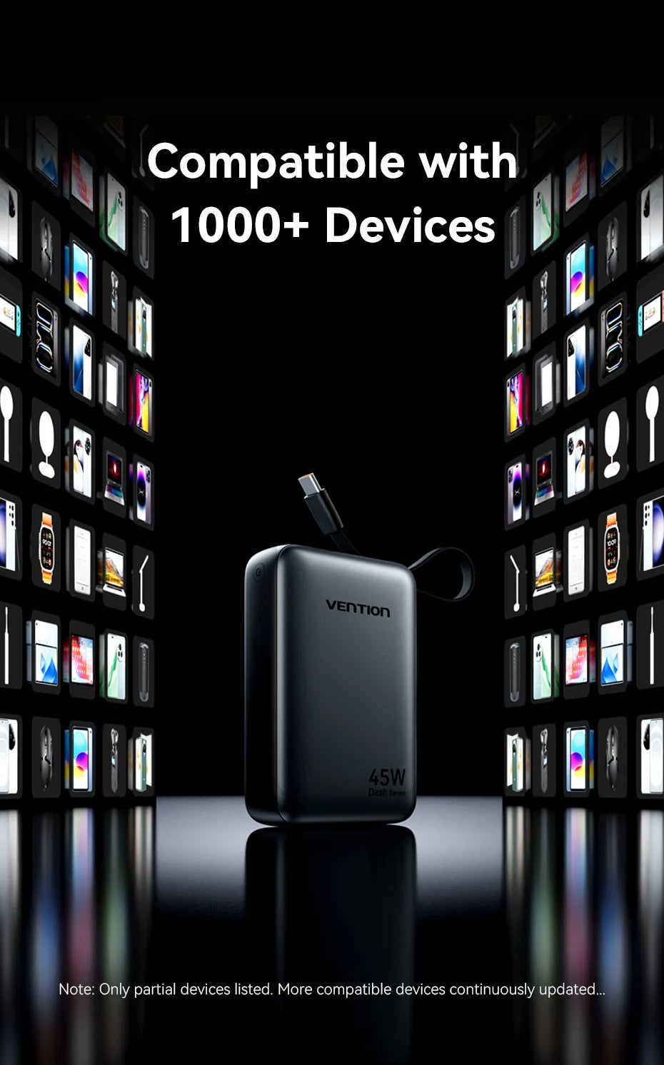 Vention CCC 45W 20000mAh Power Bank Fast Charging Portable Charger for Xiaomi iPhone Pro Max Samsung Galaxy Battery 3C Powerbank