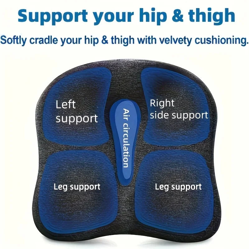 【Ergonomic Office Seat Cushion】3-Zone Memory Foam Lumbar Support Pillow Breathable Posture Corrector for Car Office Wheelchair