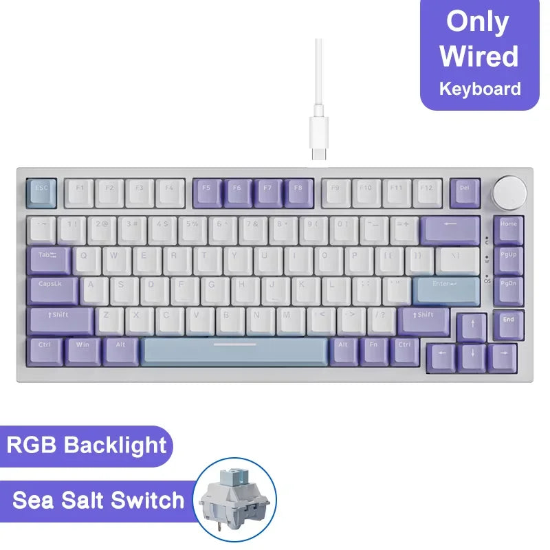 AJAZZ AK820 Wired With Rotary Volume Buttons Hot-Swappable Keys For Office And Home Mechanical Keyboards