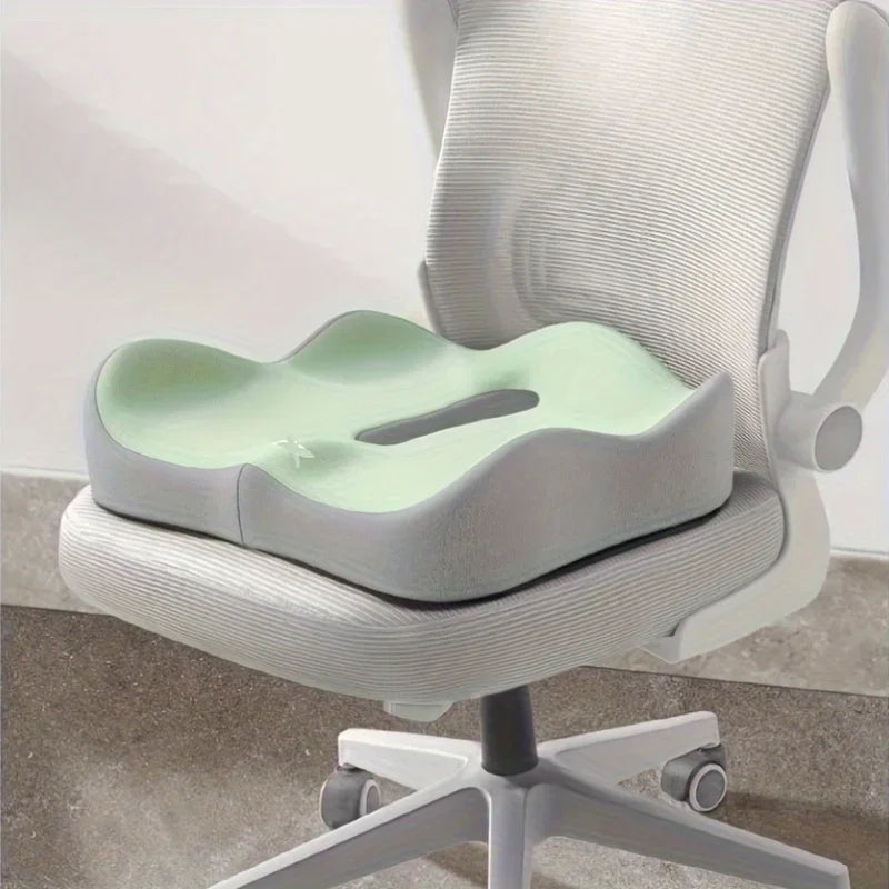 【Ergonomic Office Seat Cushion】3-Zone Memory Foam Lumbar Support Pillow Breathable Posture Corrector for Car Office Wheelchair