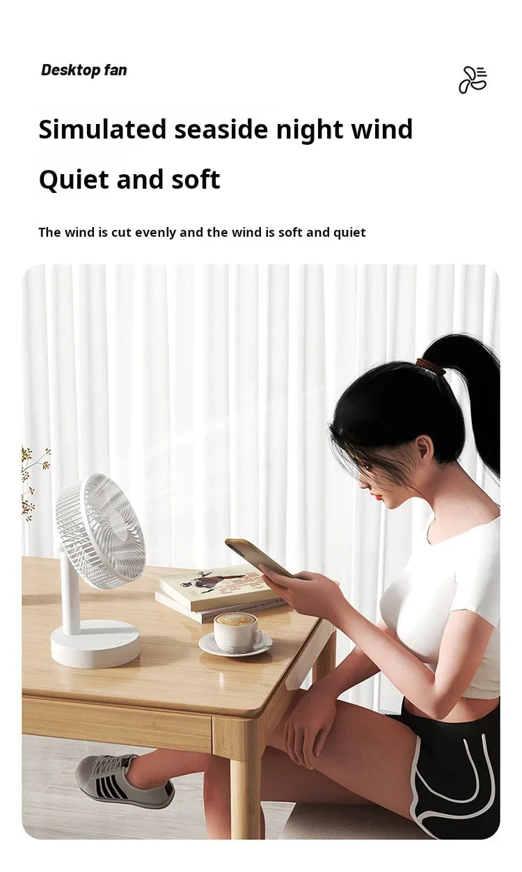 Youpin Fan Small White Desktop Timer Mute With Four-speed Adjustable Portable Fan Recharging Models Detachable Desk fan