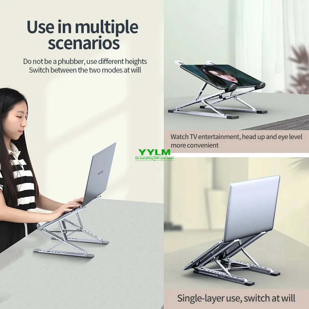 N8 Laptop Stand Aluminum for Macbook Adjustable Portable More Stabe Laptop Stand Cooling Stand Foldable Notebook Holder