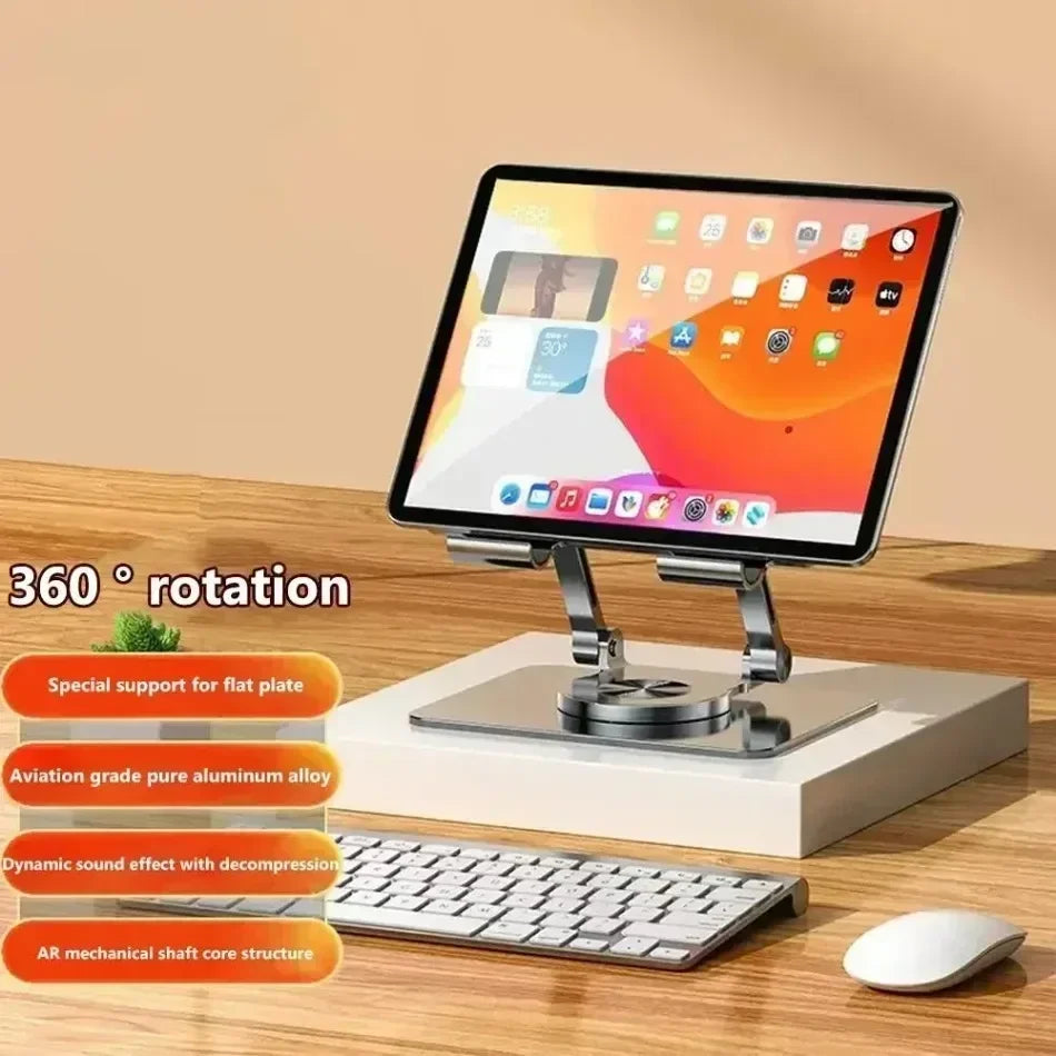 Tablet Stand Aluminum Tablet Holder for Desk with Adjustable 360° Swivel Bracket for iPad Pro Air Mini Galaxy Tab for 4.7''-13"