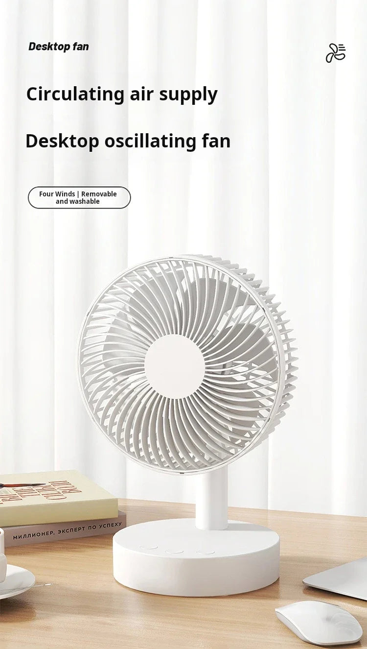 Youpin Fan Small White Desktop Timer Mute With Four-speed Adjustable Portable Fan Recharging Models Detachable Desk fan
