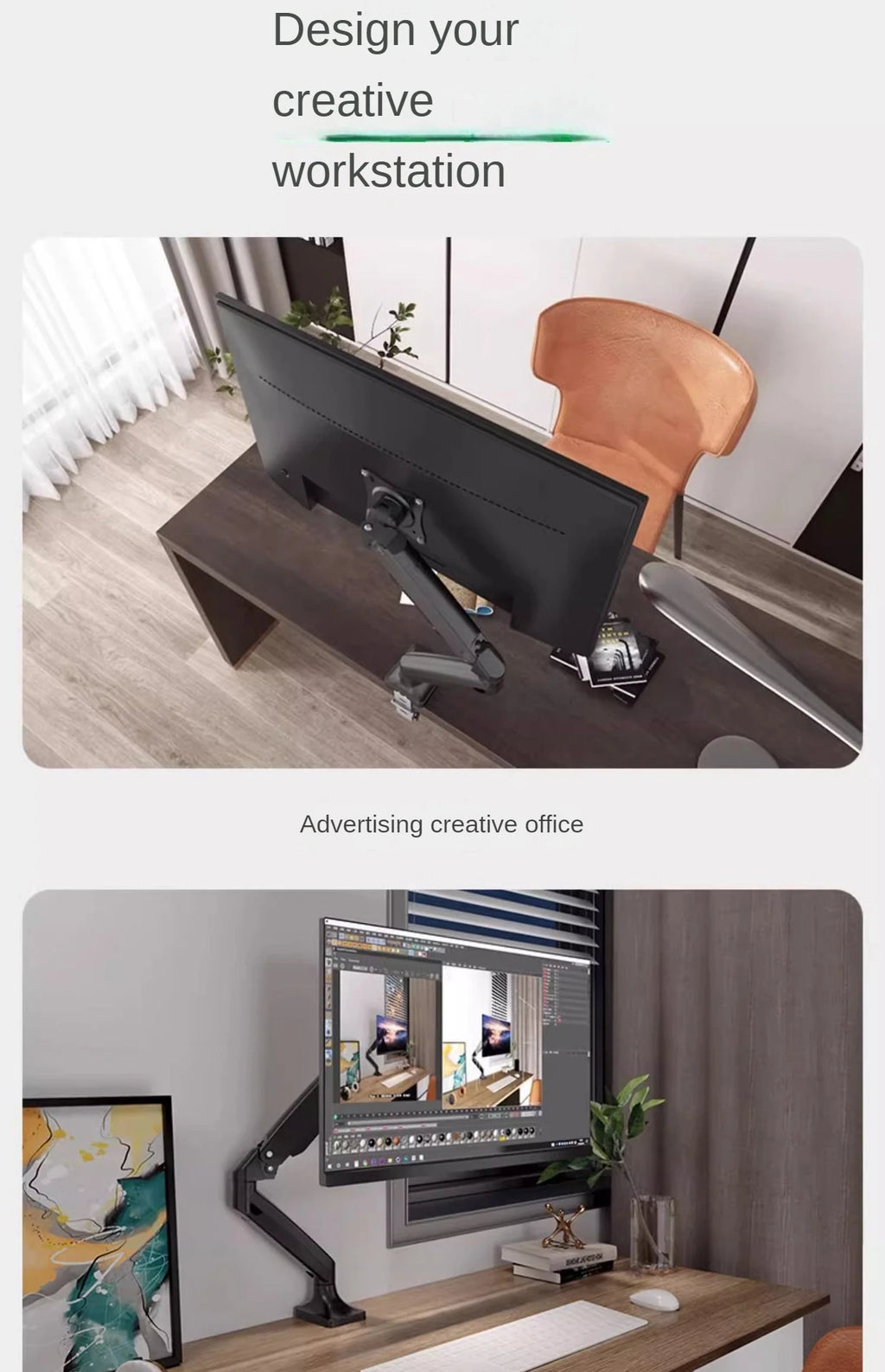 Universal Single Monitor Bracket Up To 32 Inches And 19.8 Lbs Per Screen Computer Desk Mount Stand Adjustable Computer Bracket