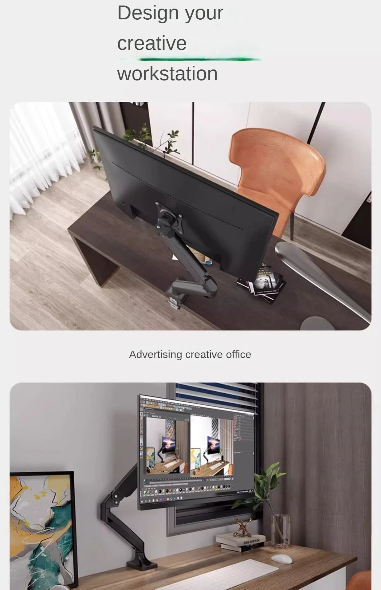 Universal Single Monitor Bracket Up To 32 Inches And 19.8 Lbs Per Screen Computer Desk Mount Stand Adjustable Computer Bracket